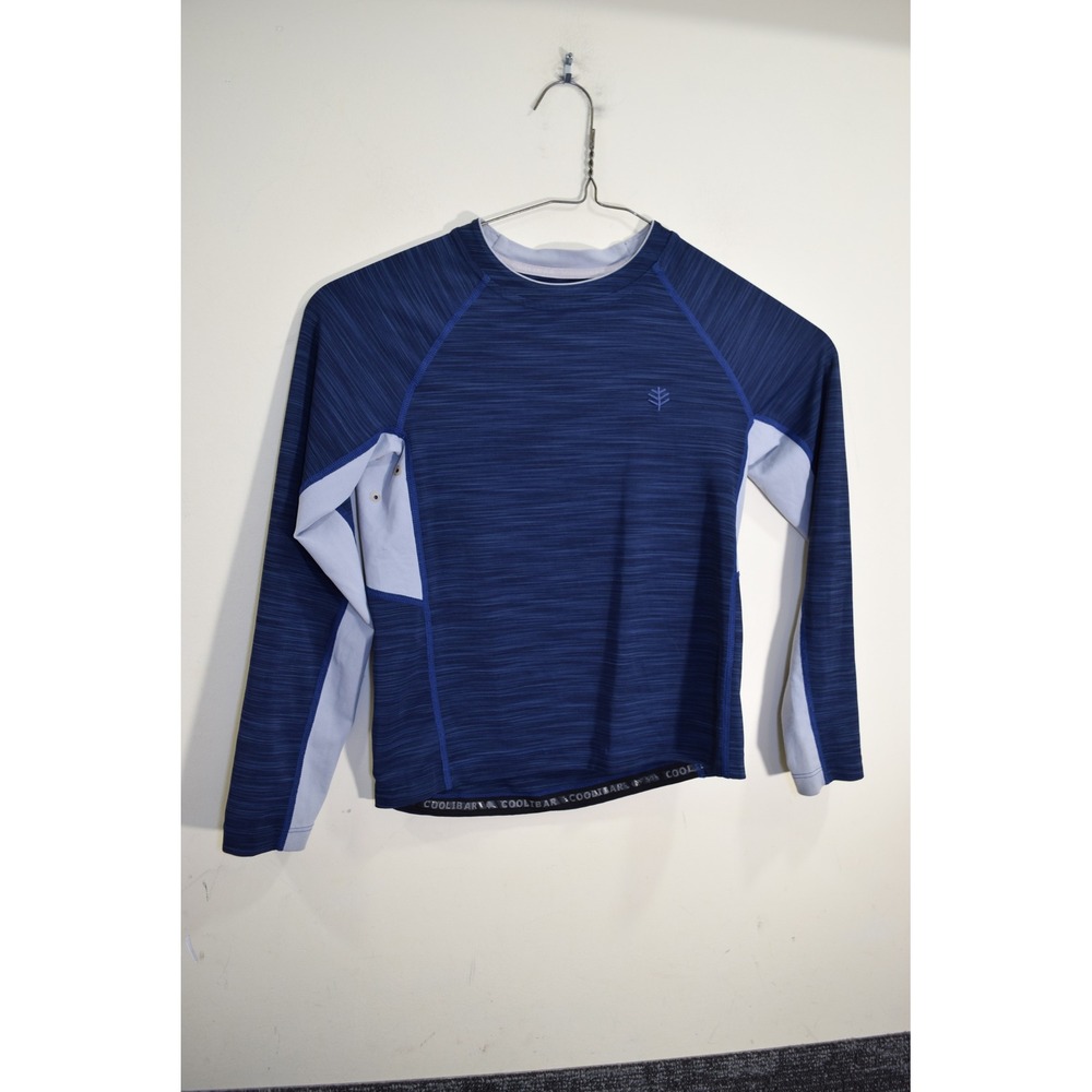 Coolibar Ultimate Rash Guard Long Sleeve Swim Shirt UPF 50+ Blue Gray BOYSM